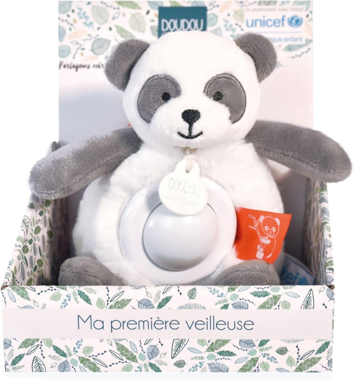 Doudou et Compagnie - Nachtlicht – Panda – Schwarz und Weiss – 20 cm – Bébé & Moi – Unicef – DC3996