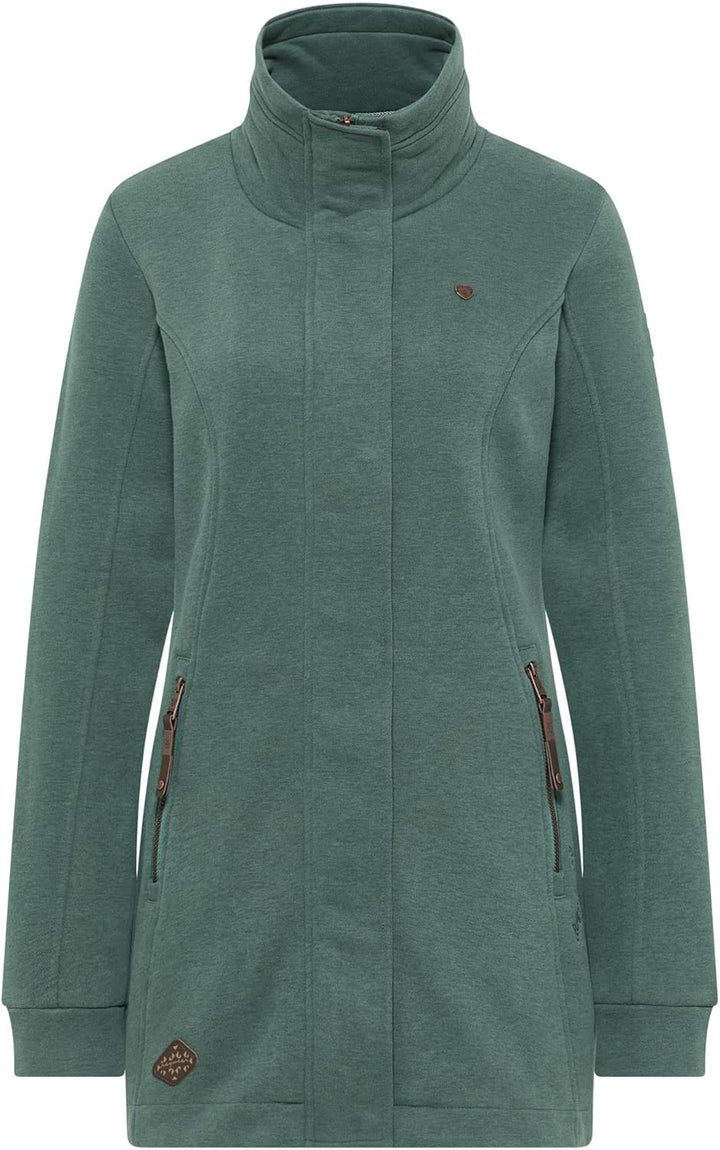 Ragwear LETRICE Damen Frauen Kapuzenjacke,Sweatjacke lang,Übergangs-Parka,Kapuze,Seitentaschen XS Pi