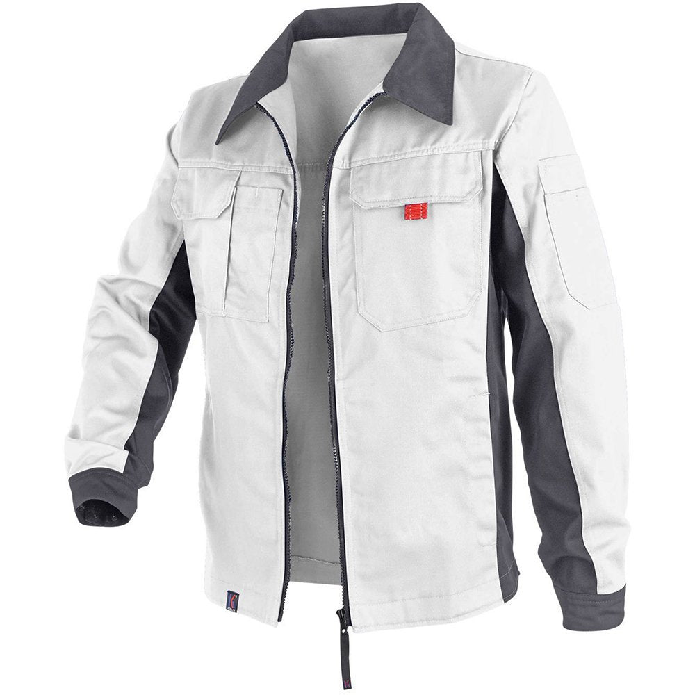 KÜBLER Workwear KÜBLER INNO PLUS Arbeitsjacke weiss, Grösse 102, Unisex-Arbeitsjacke aus Mischgewebe