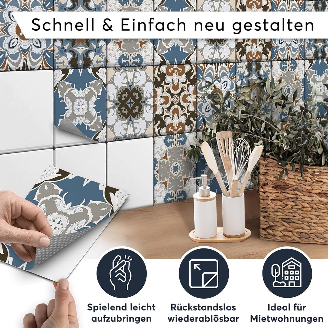 CREATISTO Klebefliesen Stickerfliesen Fliesenfolie - Aufkleber Folie für Fliesen I Klebefliesen Deko