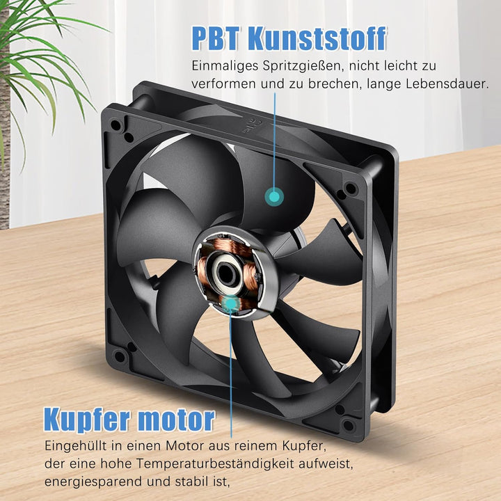 GDSTIME 120mm Lüfter 230V 120 x 120 PC Computer Lüfter 220V 120mm Gehäuselüfter mit DC 4V - 12V Eins