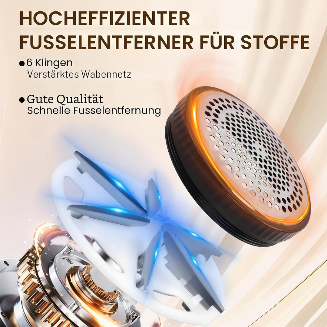 Fusselrasierer Elektrisch, LED-Anzeige 3 Einstellbaren Leistungsstufen USB Wiederaufladbar Fusselent