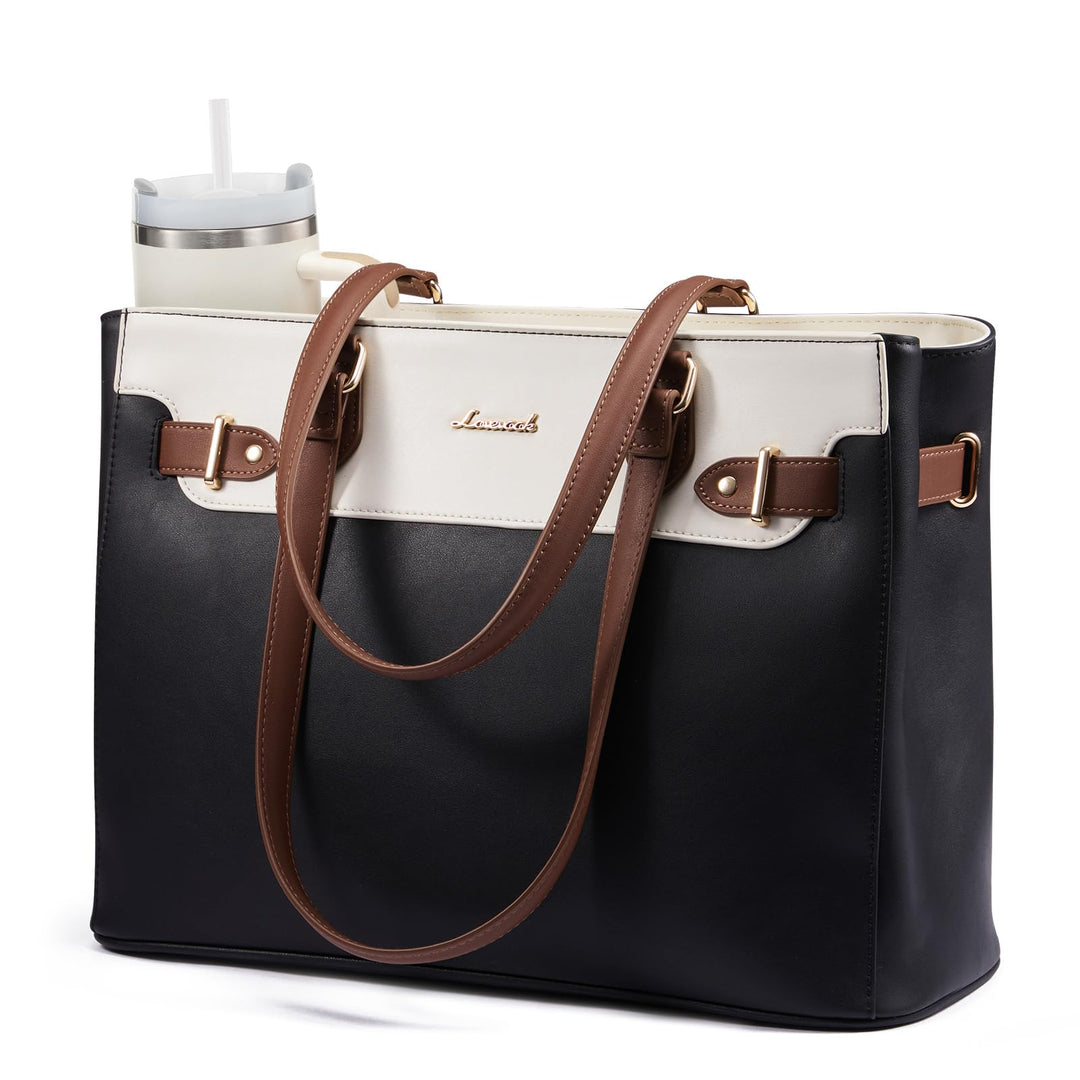 LOVEVOOK Handtasche Damen Mittelgross, 15,6" Shopper Tasche Arbeitstasche Elegant Laptoptasche Gross