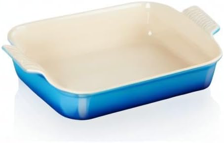 Le Creuset Rechteckige Auflaufform Tradition aus Steinzeug, 32 cm, 2.31 kg, Azure, 71102322200001 Az