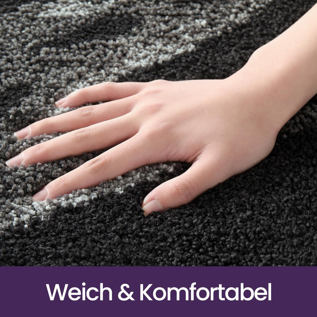 DEXI Badematte rutschfest 44 x 76 cm, waschbar Badezimmerteppich weich Badteppich Mikrofaser Saugfäh