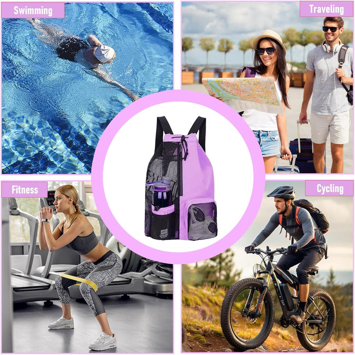 Schwimmbeutel Wasserdicht Kinder, Swimming Bag, Tasche Schwimmunterricht Kinder, Mesh Schwimmrucksac