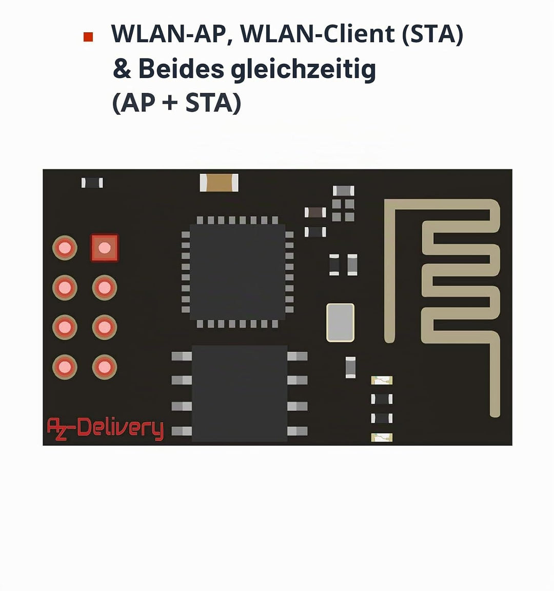 AZDelivery 3 x ESP8266 ESP-01S WLAN WiFi Modul kompatibel mit Arduino und Raspberry Pi inklusive E-B