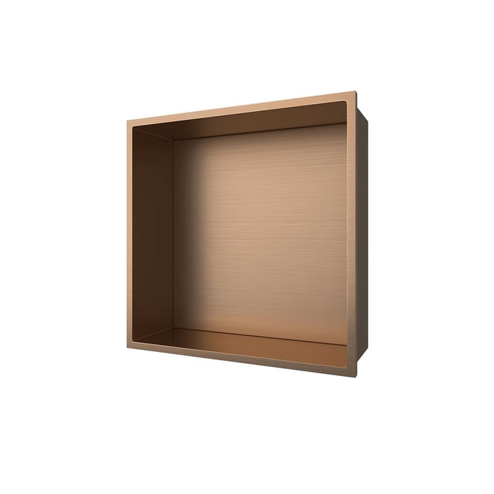 ALONI Wandnische Edelstahl Kupfer gebürstet rostfrei 30,5x30,5x10 cm - Einbau-Duschnische Badezimmer