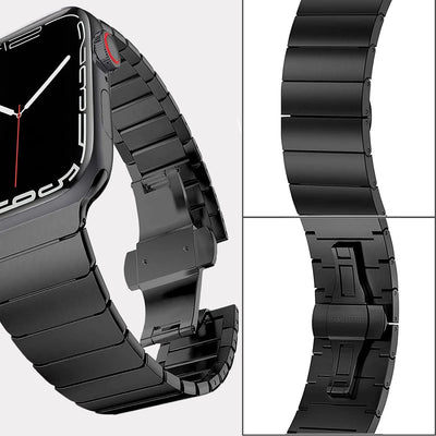 Miimall Kompatibel mit Apple Watch 38mm 40mm 42mm 44mm Armband, Edelstahl Metall Verstellbares Ersat