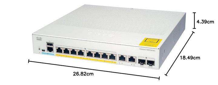 Cisco Systems Catalyst 1000-8T-2G-L Netzwerk-Switch, 8 Gigabit Ethernet (GbE)-Ports, 2X 1G-SFP/RJ-45