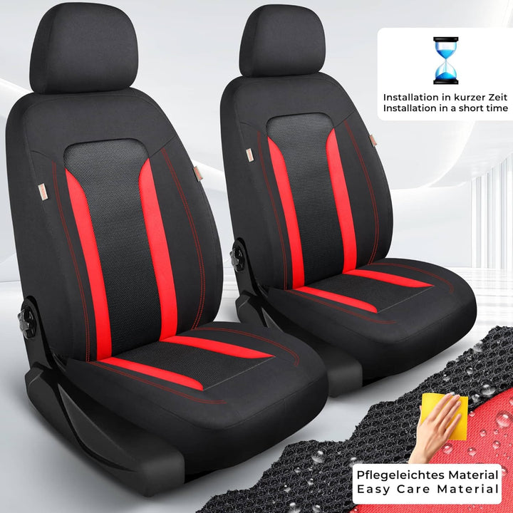 Schonbezüge Sitzbezüge für Ford Fiesta MK 7 Bj 2008-16 in Schwarz/Rot TF3