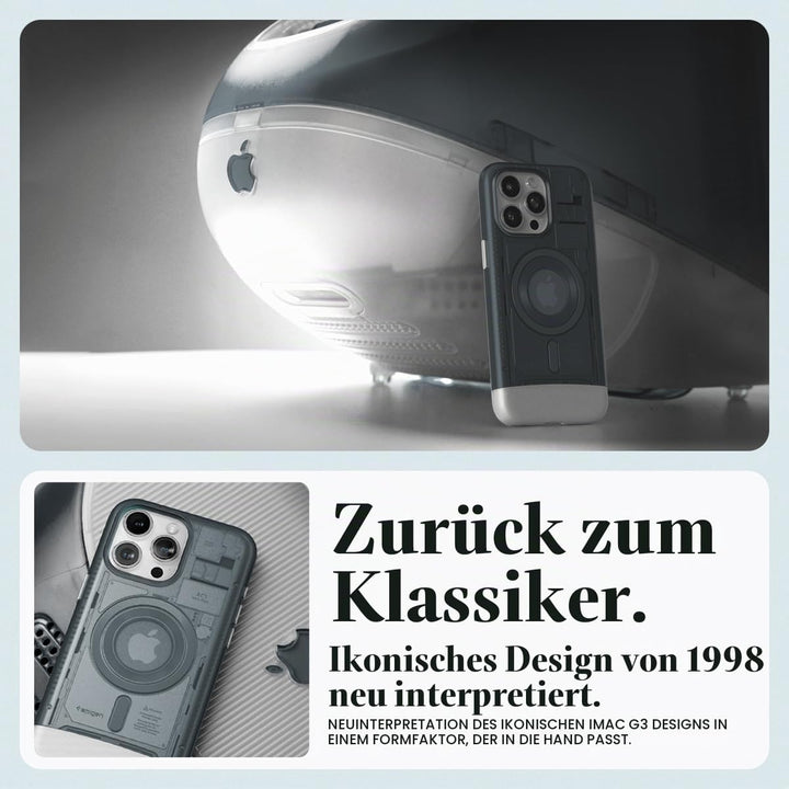 Spigen Classic C1 MagFit Hülle Kompatibel mit iPhone 15 Pro Kompatibel mit MagSafe -Graphite, Graphi