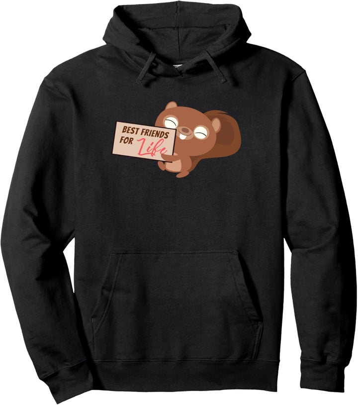 Squirrel Gift Best Friends For Life Cute Pet Squirrels Pullover Hoodie