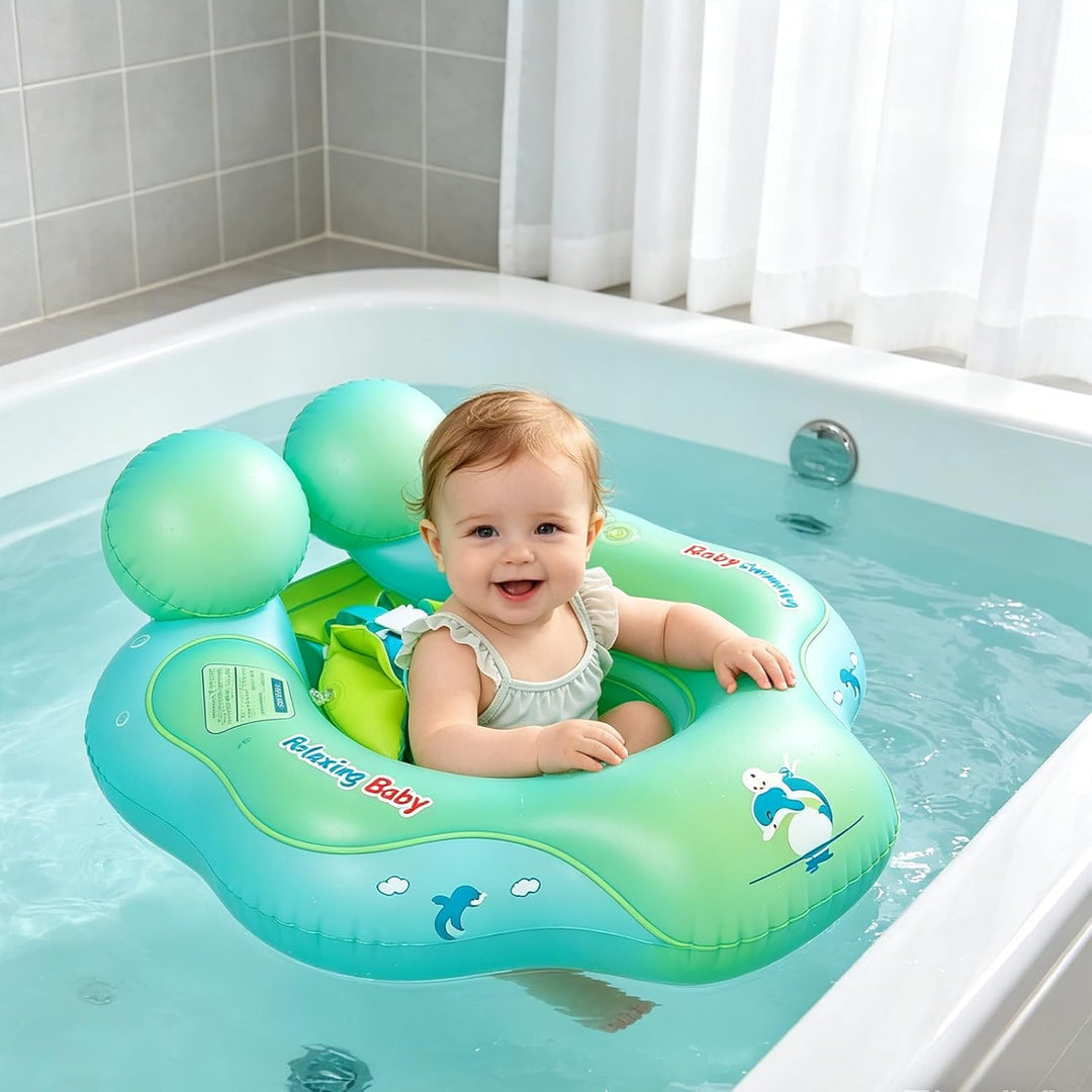 Baby Schwimmring ab 3-24 Monate,Blau/Orange Schwimmreifen Babys, Baby Swimming Float,Aufblasbare Sch