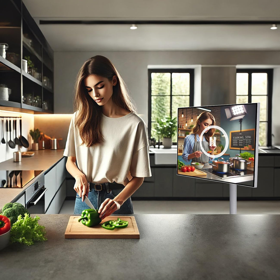 auvisio Mobiler Fernseher: Mobiler Smart-Touch-Bildschirm, 32", Android 13, Akku, Fernb., USB-C (Fer