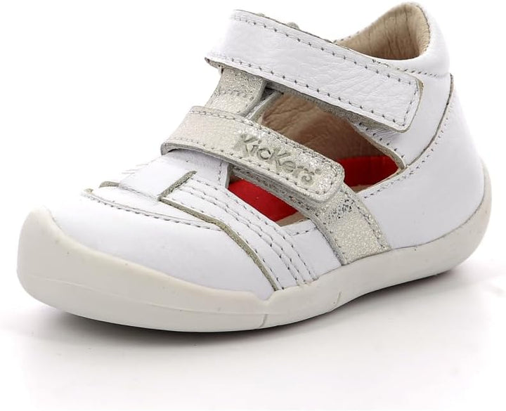 Kickers Unisex Kinder Wafel Sneaker 24 EU Blanc Metallise, 24 EU Blanc Metallise