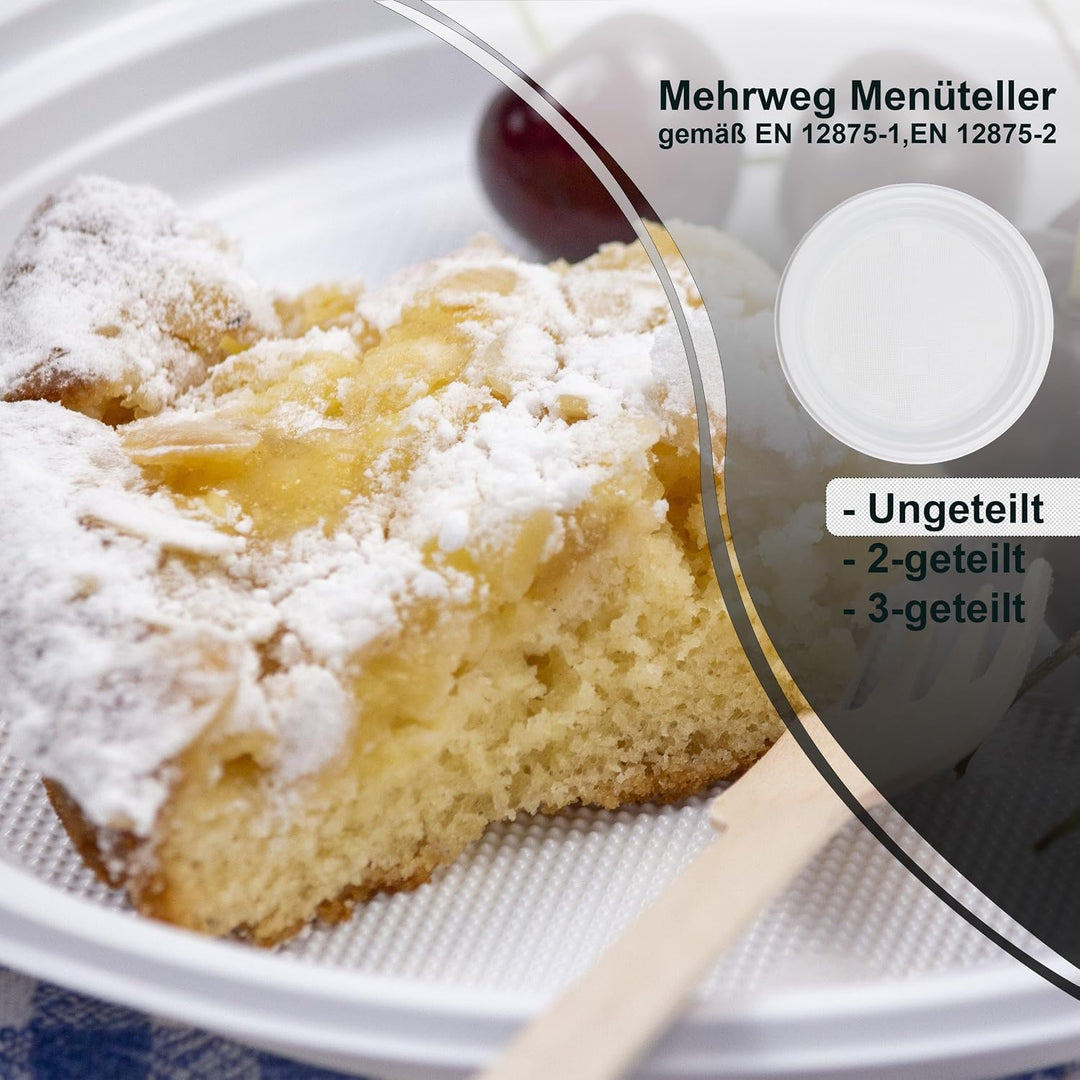 Commerline Plastikteller Mehrweg Geschirr Plastikbesteck Mehrwegteller | Partygeschirr Plastikgeschi