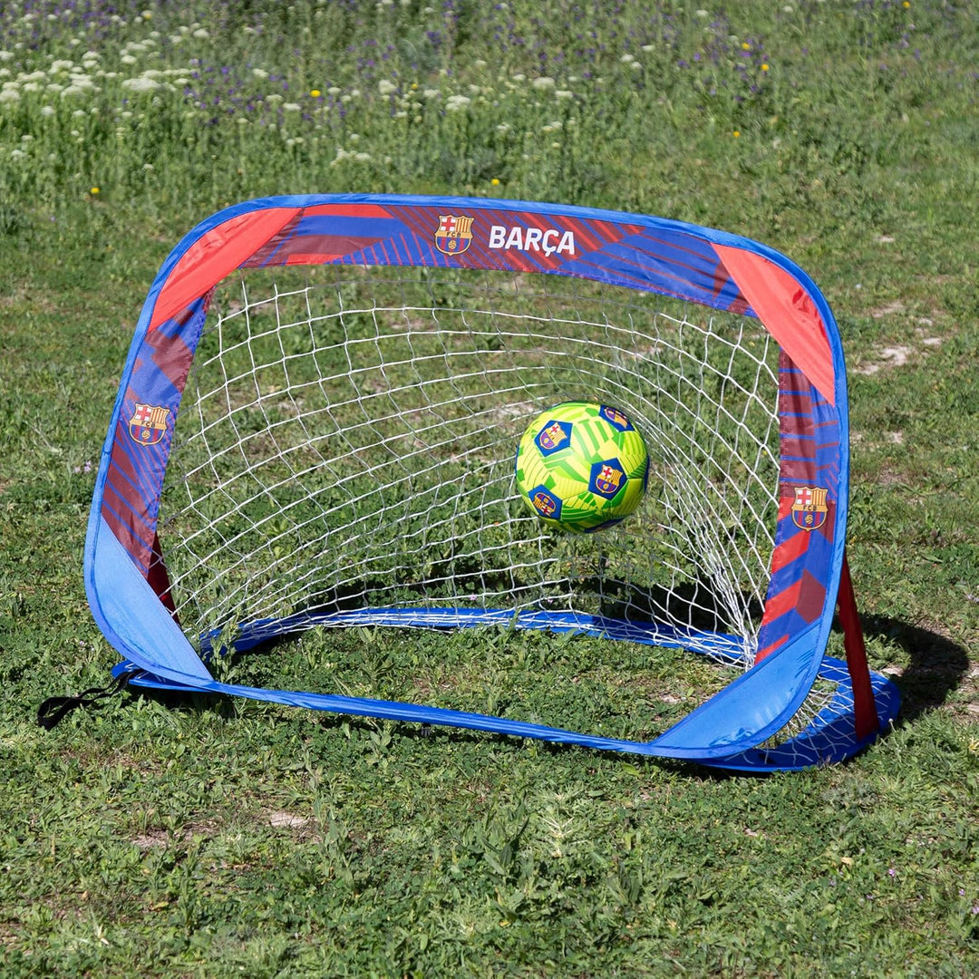 COLORBABY FC Barcelona Fussballtor, Pop-up, 2 Stück, 120 x 80 x 80 cm, inklusive Tragetasche, zusamm