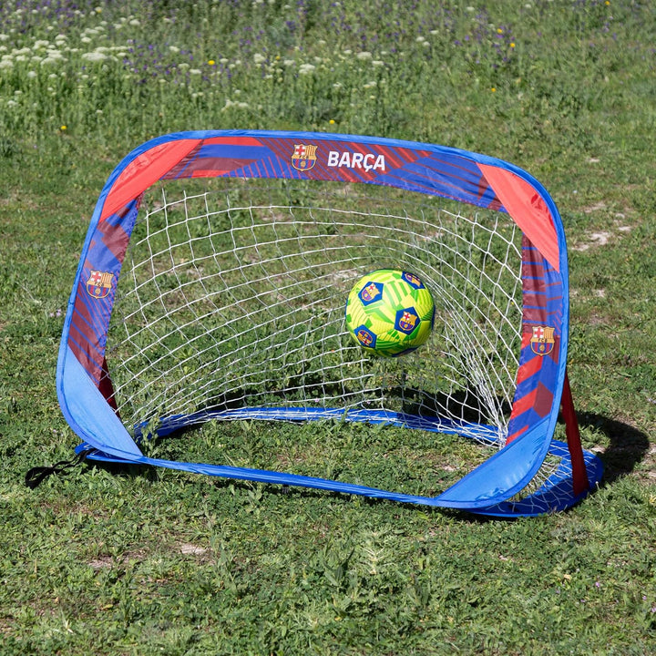 COLORBABY FC Barcelona Fussballtor, Pop-up, 2 Stück, 120 x 80 x 80 cm, inklusive Tragetasche, zusamm