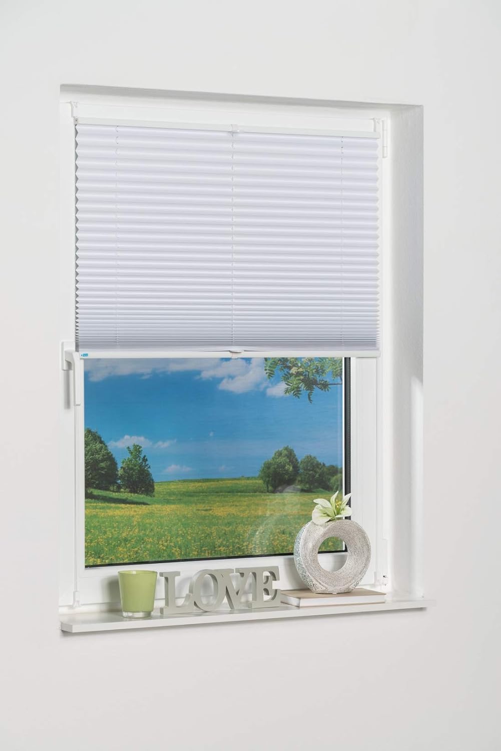 K-home Klemmfix-Plissee Palma Weiss 70 x 210 cm +++Verdunklung+++ 70 x 210 cm Weiss, 70 x 210 cm Wei
