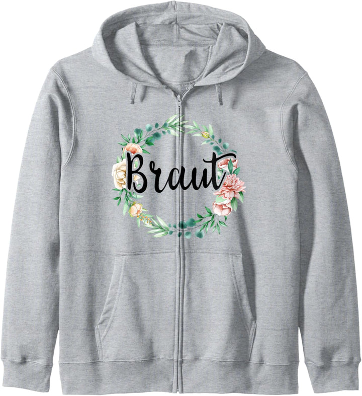 Damen Braut Bride to be JGA Junggesellinnenabschied Blume Kapuzenjacke