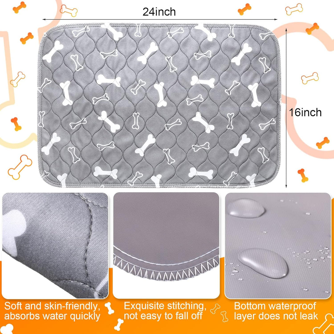 6 Stück Waschbare Pee Pads für Hunde Wiederverwendbare Welpenmatte Saugfähige Geschichtete wasserdic