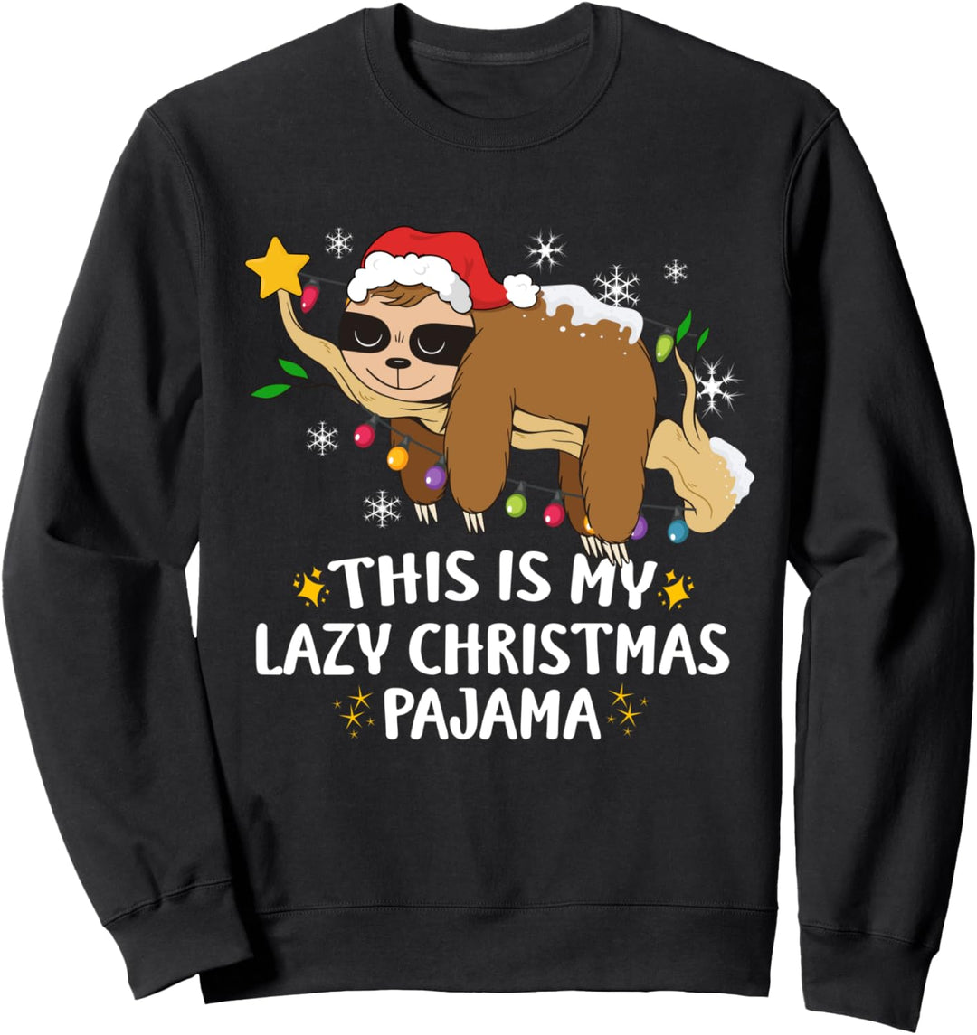 Dies ist mein Faule Weihnachten Pyjama Lustiges Faultier Sweatshirt