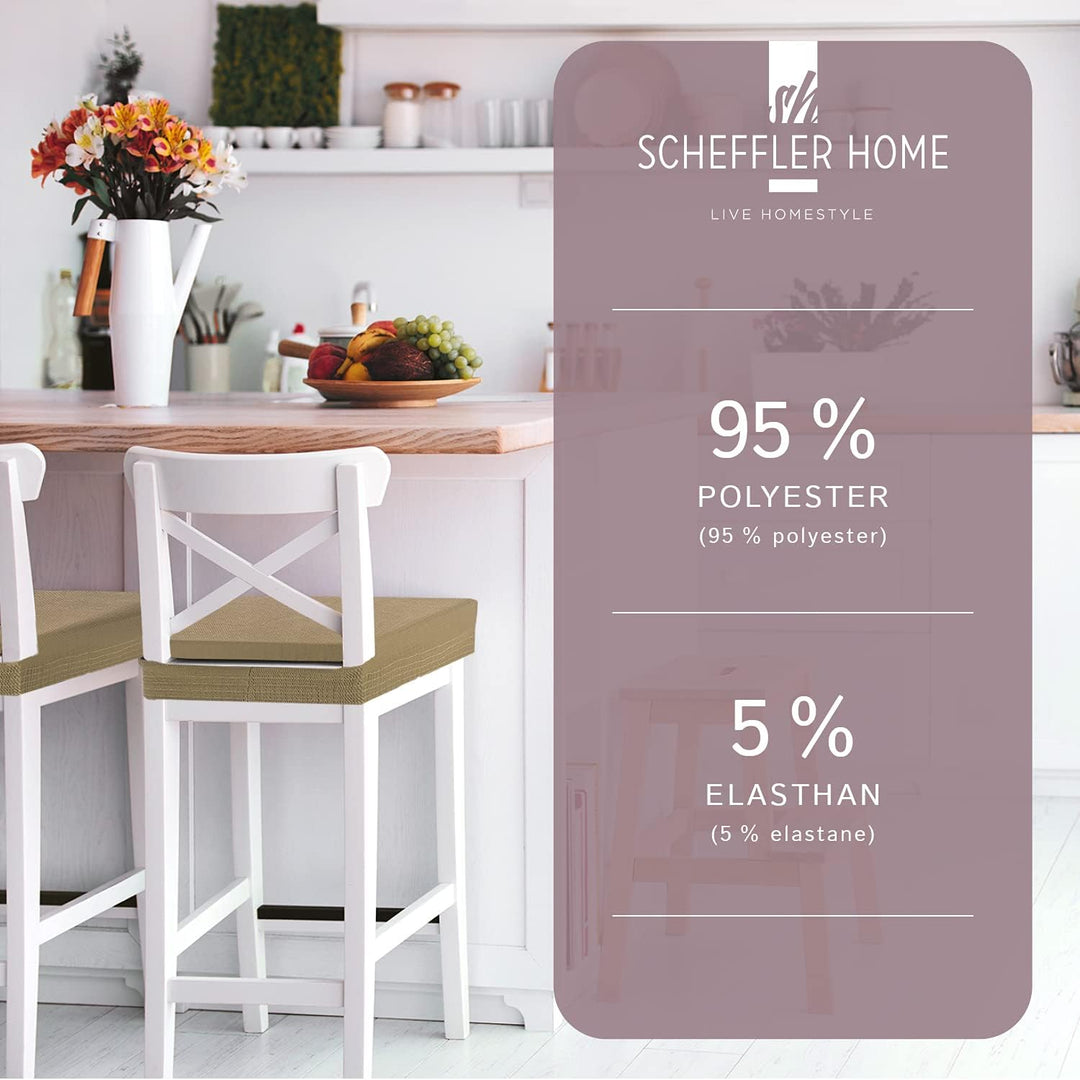 SCHEFFLER-Home Stuhlbezug Mia Anthrazit/Stuhlüberzug 6er Set Chair Cover als Stuhlschoner/Stuhlhusse