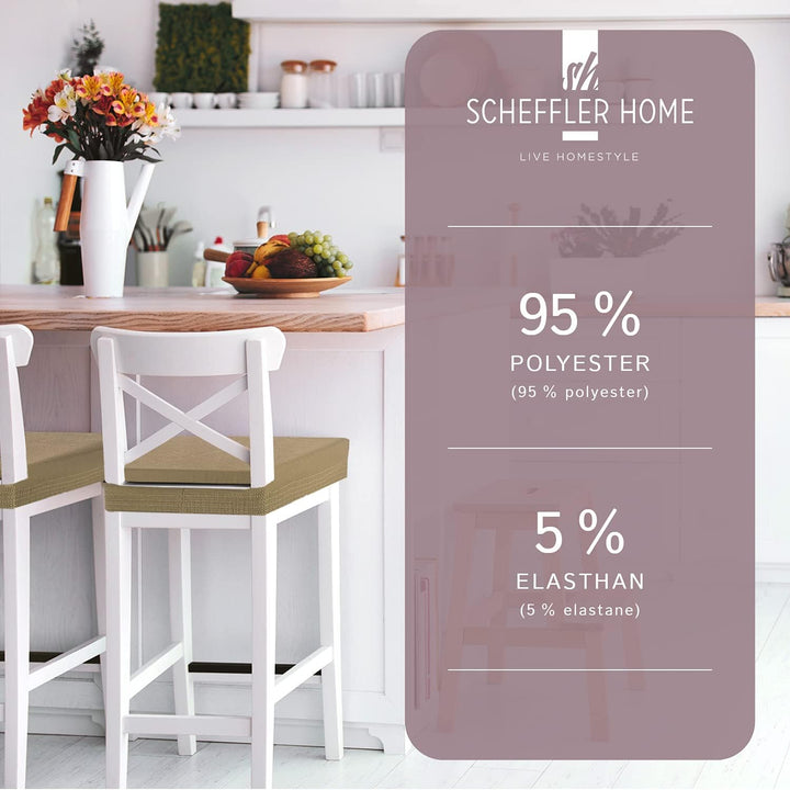 SCHEFFLER-Home Stuhlbezug Mia Anthrazit/Stuhlüberzug 6er Set Chair Cover als Stuhlschoner/Stuhlhusse