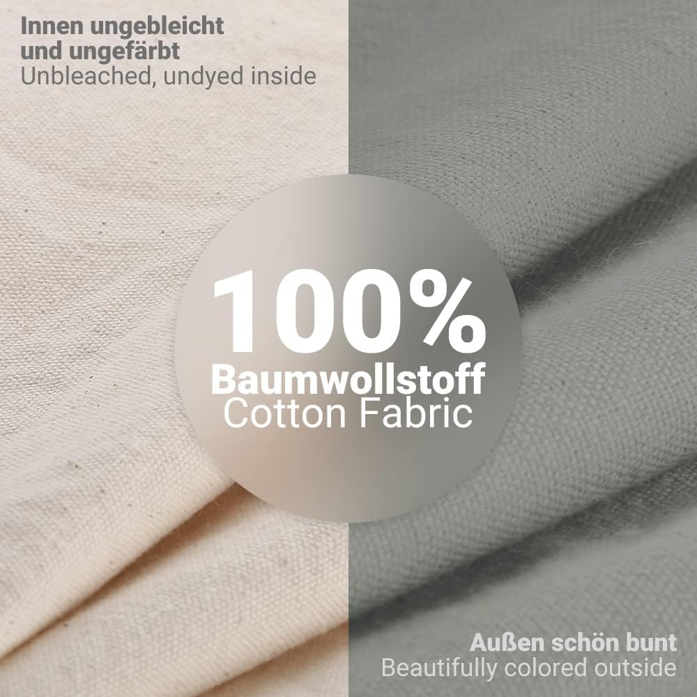 ecooe Brotkorb Stoff Brötchenkorb mit Kordelzug Brotbeutel Ø 20 cm modern Brottasche Baumwolle Grau