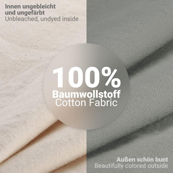 ecooe Brotkorb Stoff Brötchenkorb mit Kordelzug Brotbeutel Ø 20 cm modern Brottasche Baumwolle Grau