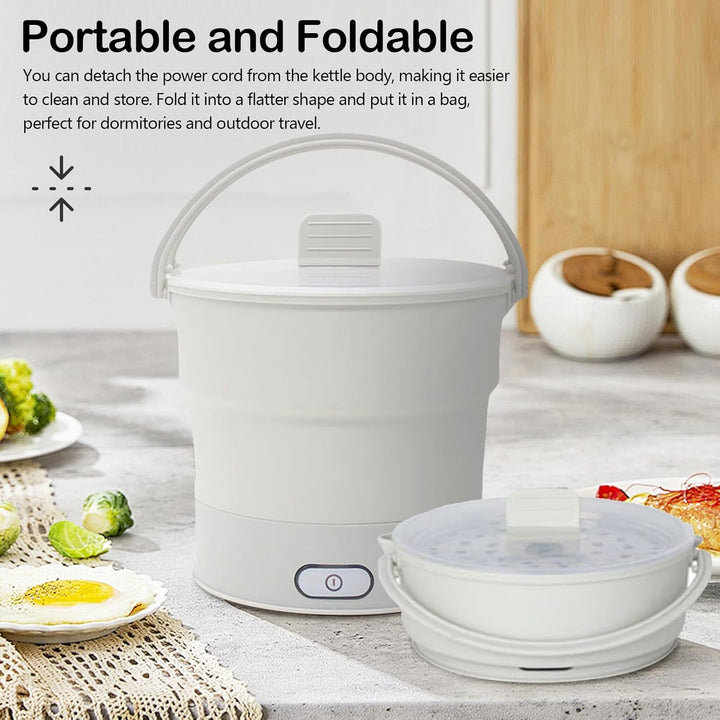 Elektrischer Hot Pot Faltbar, Faltbarer Elektrischer Reisekocher 1L 700W Multifunktionaler Elektrisc