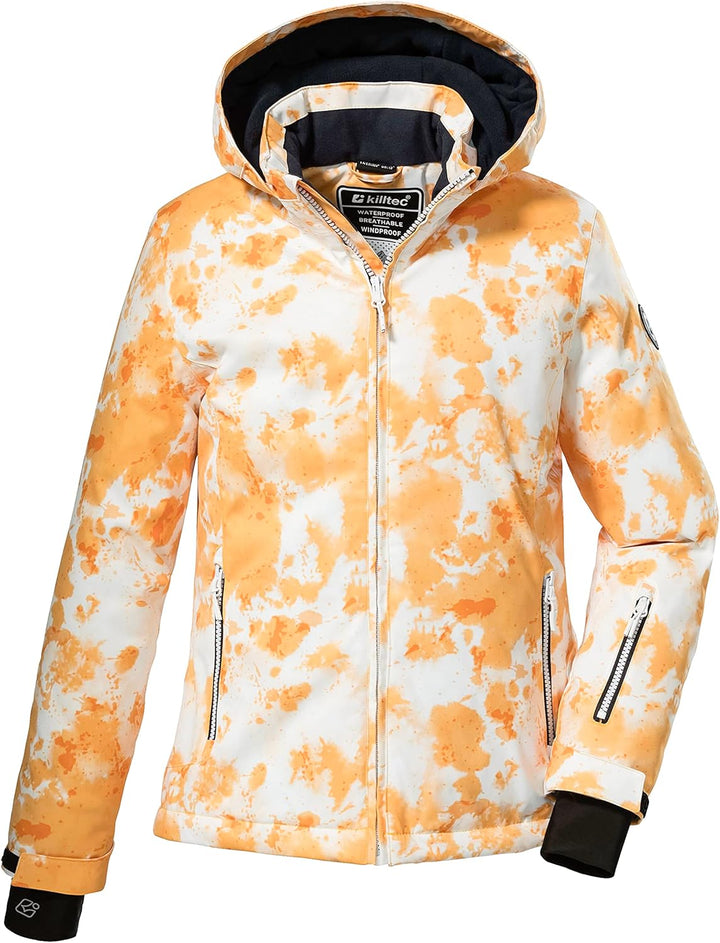 Killtec (KILAH) Mädchen Ksw 172 Grls Jckt Skijacke Funktionsjacke mit Kapuze und Schneefang, Gelb/Ro