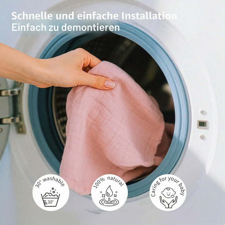 Babybettbezug, handgefertigt aus 100% Baumwollmusselin, Stoffbezug für die heimische Bettdekoration