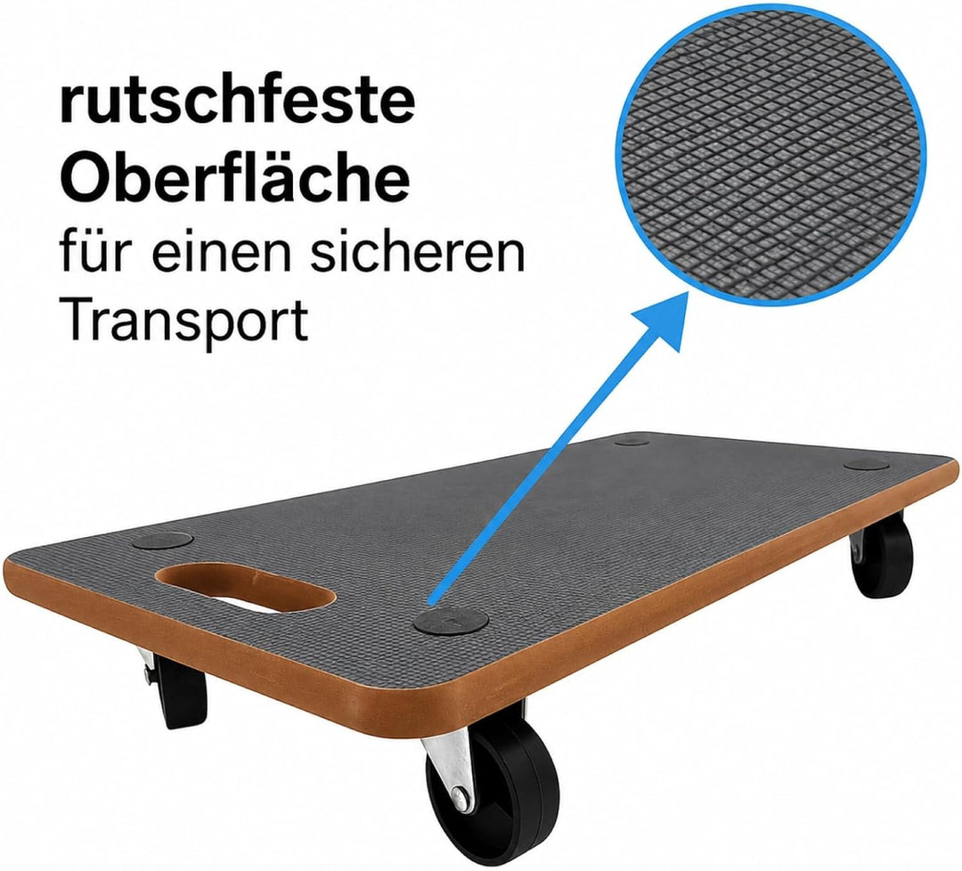Transportroller 29x58 cm Möbelroller | Tragkraft 250 kg Rollbrett | Robuste Transporthilfe mit leich