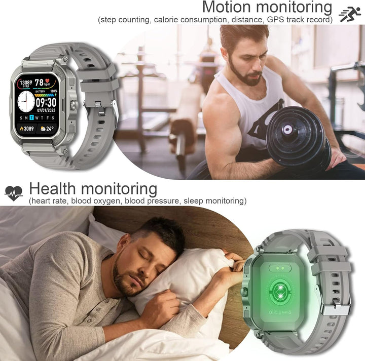 SUPBRO Smartwatch Herren Damen mit Telefonfunktion Fitnessuhr mit Bluetooth Anruf 1.91" HD Voll Touc