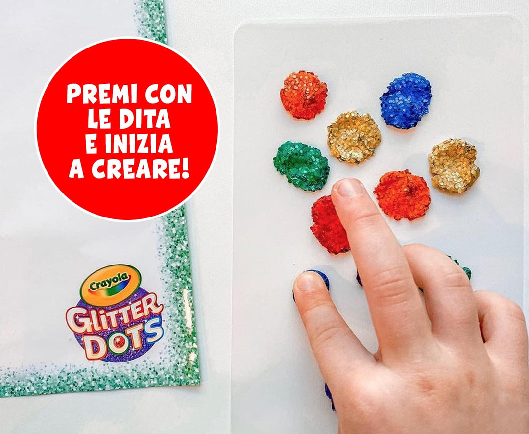 CRAYOLA - Glitter Dots, Sparkle Station super Set, glitzernde Dekorationen mit modellierbarem Glitte