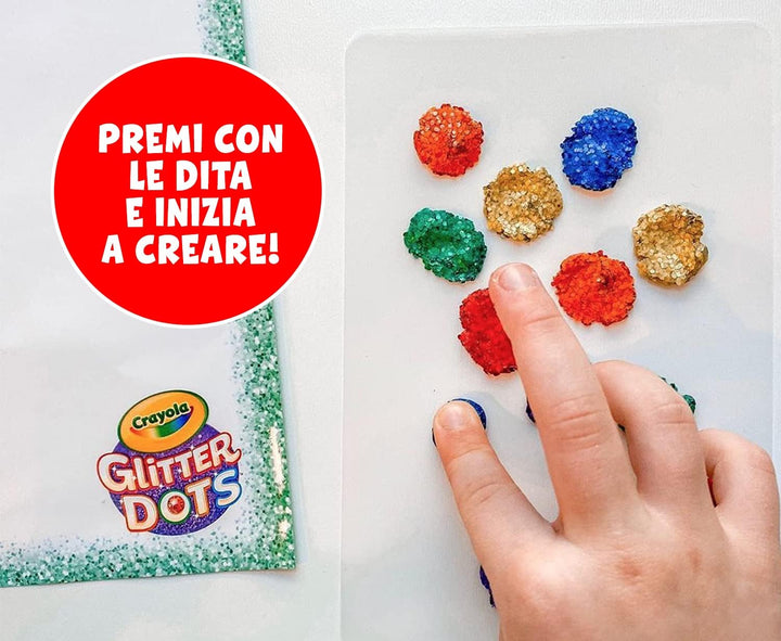 CRAYOLA - Glitter Dots, Sparkle Station super Set, glitzernde Dekorationen mit modellierbarem Glitte