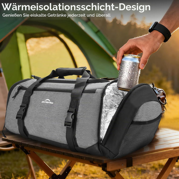 Sporttasche Herren + Rucksack-Funktion, 36L Reisetasche Damen, Sporttasche Damen mit Schuhfach, Nass