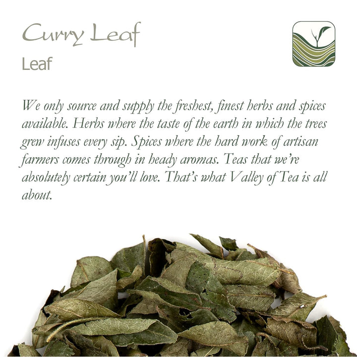 Valley of Tea Curryblätter, getrocknetes Bio-Gewürz – frische Curryblätter zum Kochen – aus Indien,