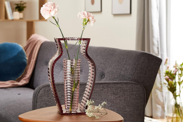 Kartell I Shine Vase, Transparentes oder durchgefärbtes PMMA, Rosa, 9.5 x 20 x 33 cm, Rosa