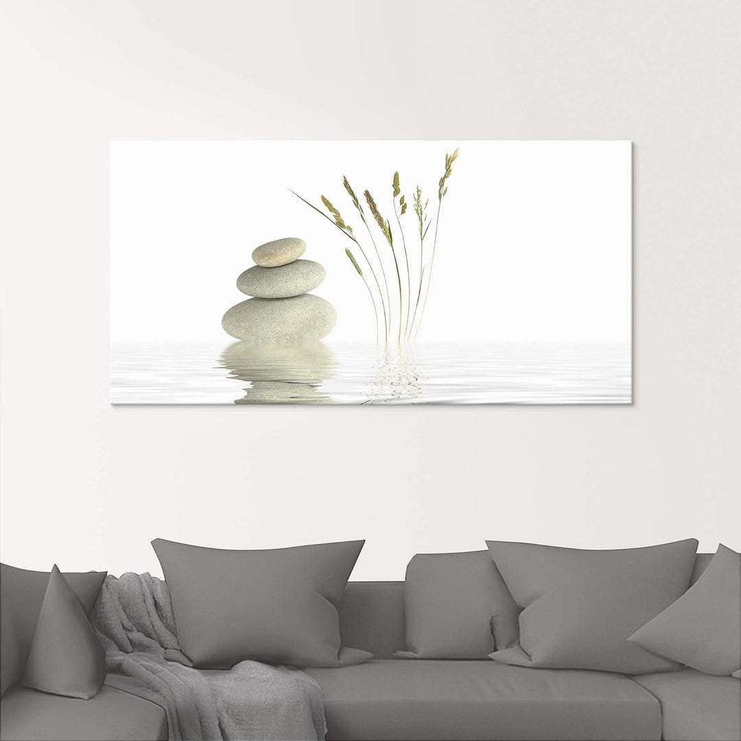 ARTland Glasbilder Wandbild Glas Bild einteilig 50x50 cm Quadratisch Asien Wellness Entspannung Spa