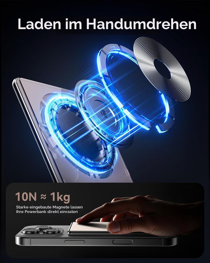 Kuulaa Magsafe Power Bank, Ultra-Slim Wireless Portable Charger, 5000mAh Magnetic Phone Charger with