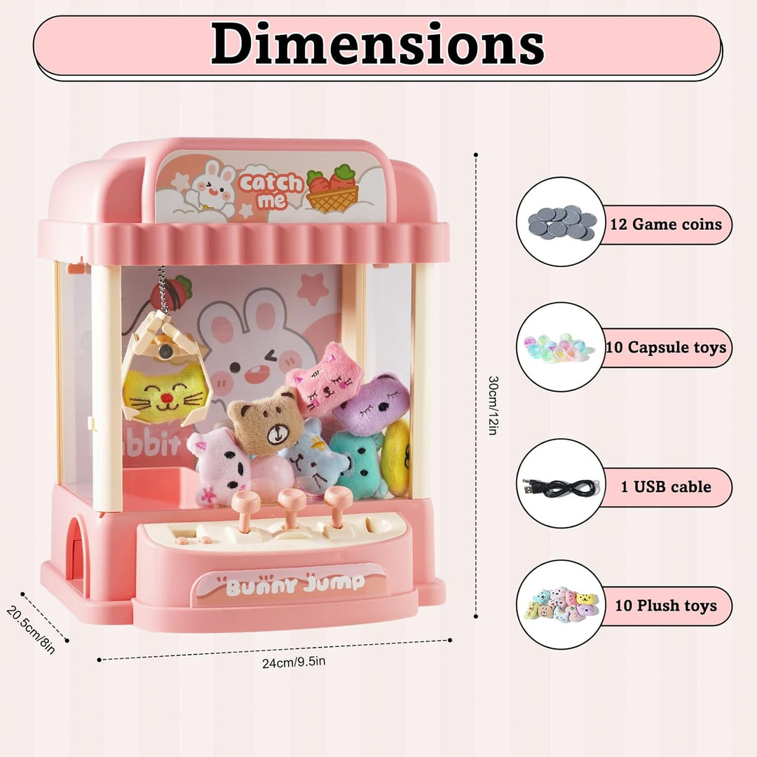 HOMCENT Klauenmaschine für Kinder, Mini Klauenmaschine mit Münze, Plüschtiere und Gashapons, Greifau