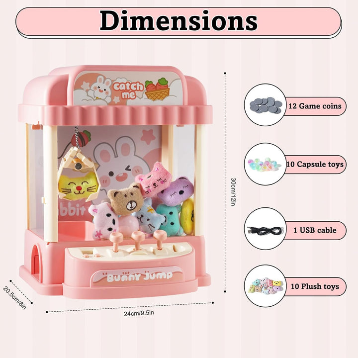 HOMCENT Klauenmaschine für Kinder, Mini Klauenmaschine mit Münze, Plüschtiere und Gashapons, Greifau