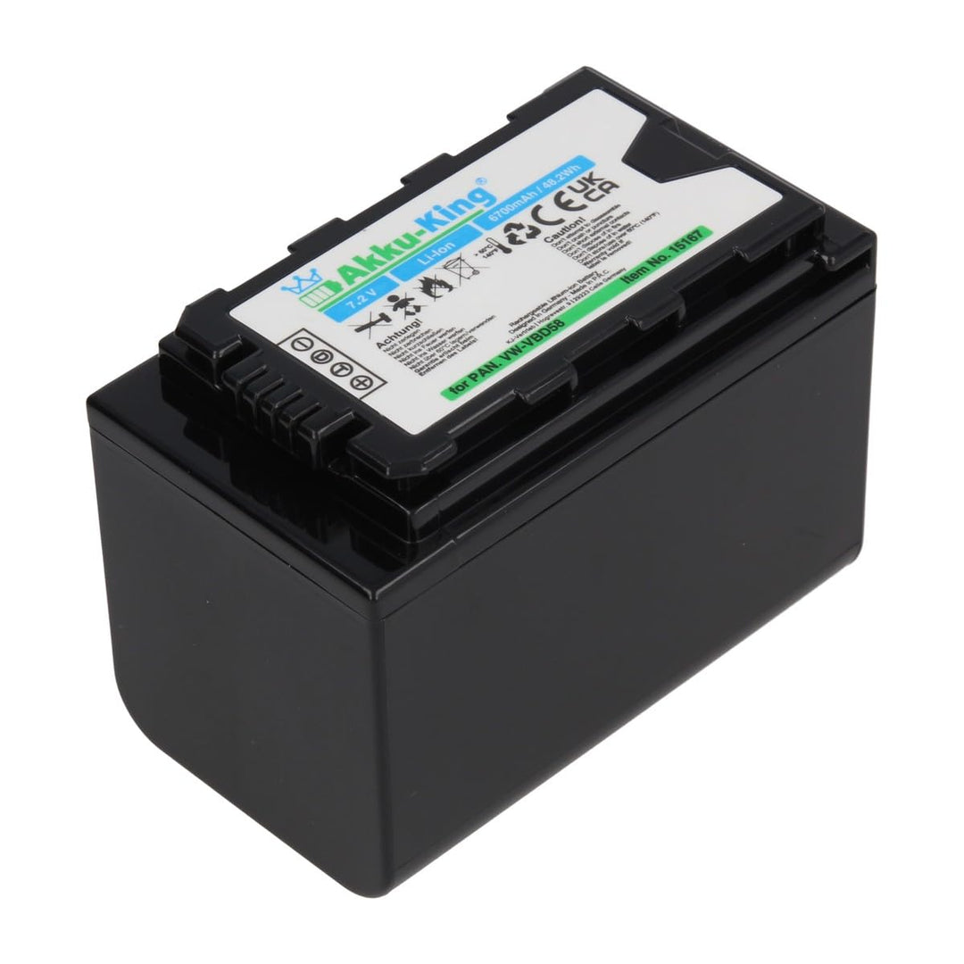 Akku kompatibel mit Panasonic VW-VBD58 - Li-Ion 6700mAh - für AJ-PX270, AG-AC8EJ, AG-AC30, AG-AC8, A