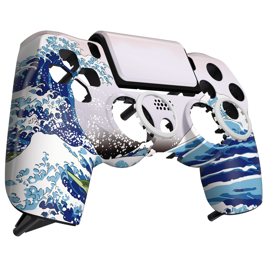 eXtremeRate Ghost Front Hülle&amp;Touchpad&amp;Akzentringe kompatibel mit ps4 Slim Pro Controller, DIY-Ersat