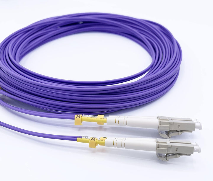 Elfcam® - 120m Glasfaserkabel LC/UPC auf LC/UPC OM4 Multimode-Duplex-Glasfaserkabel (50/125 um) LSZH