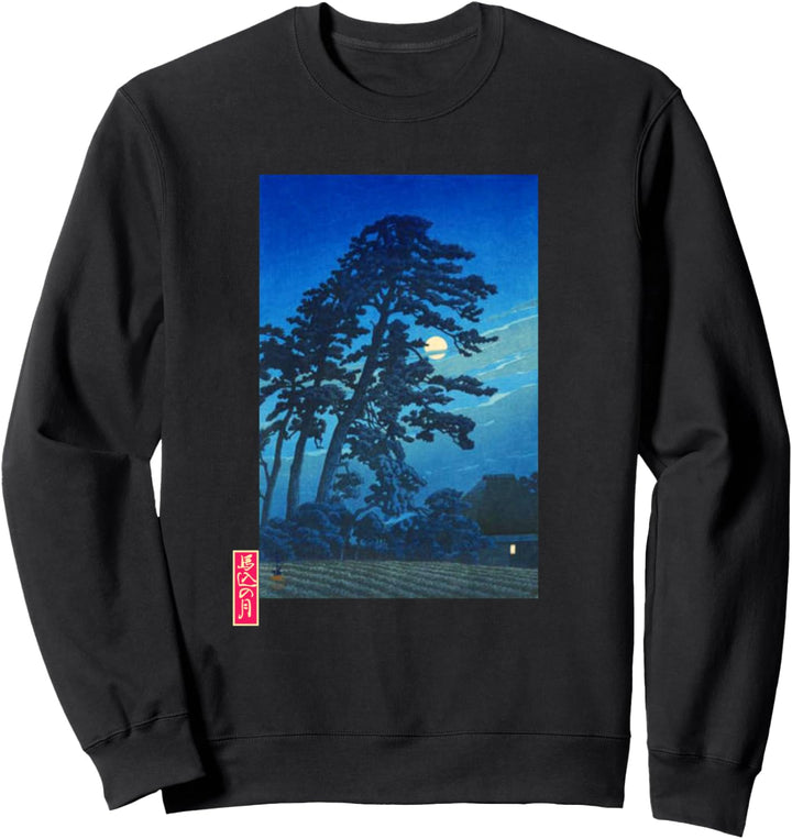 Japanischer Kunstdruck Wintermond bei Magome Kawase Hasui Sweatshirt
