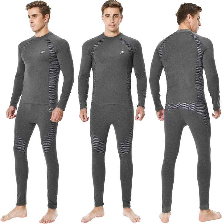 MeetHoo Thermounterwäsche Herren, Funktionsunterwäsche mit Rollkragen Skiunterwäsche Winter Thermowä